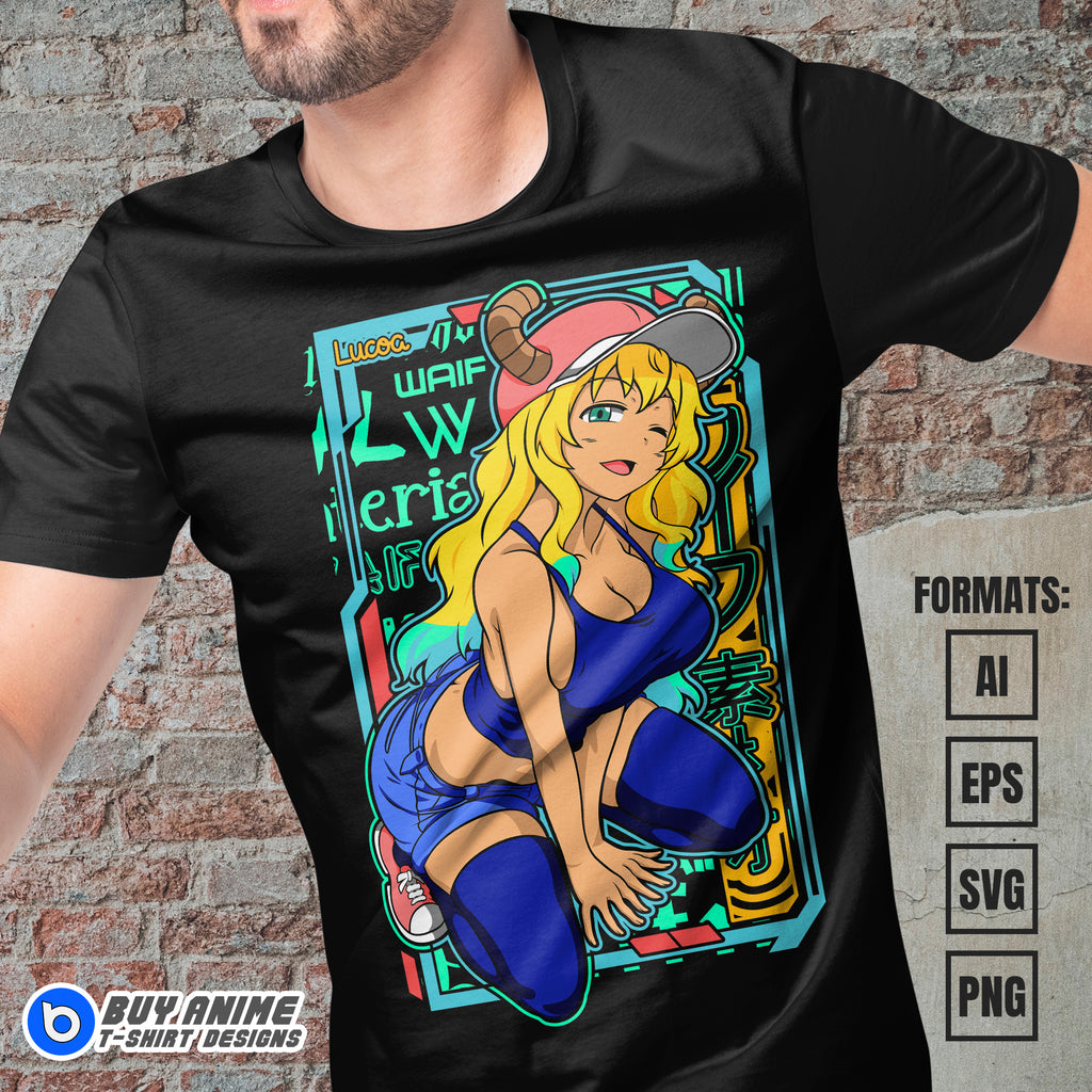 Premium Miss Kobayashi's Dragon Maid Anime Vector T-shirt Design Template #2