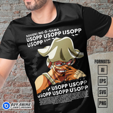 Premium Usopp One Piece Anime Vector T-shirt Design Template #3