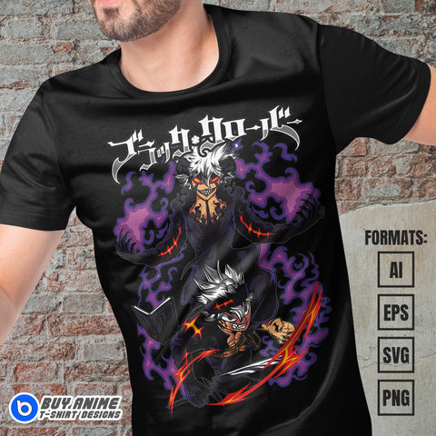 Premium Asta Black Clover Anime Vector T-shirt Design Template #10
