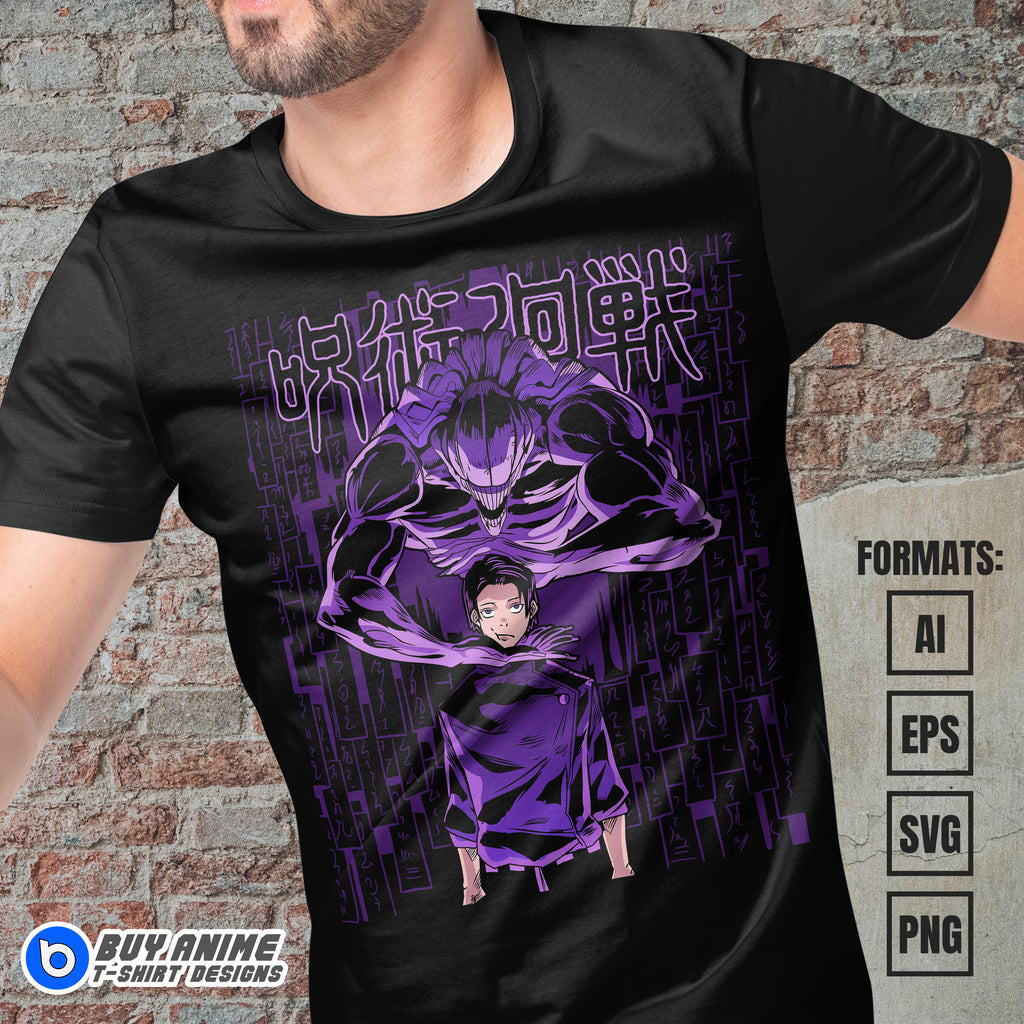 Premium Jujutsu Kaisen Anime Vector T-shirt Design Template