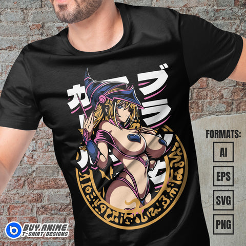 Premium Dark Magician Girl Yu Gi Oh Anime Vector T-shirt Design Template #2