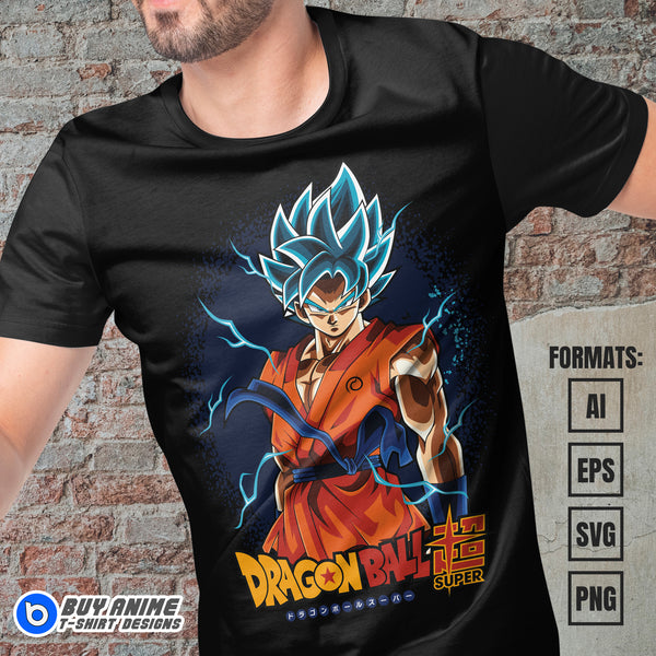 Premium Goku SSB Dragon Ball Vector T-shirt Design Template #3 ...