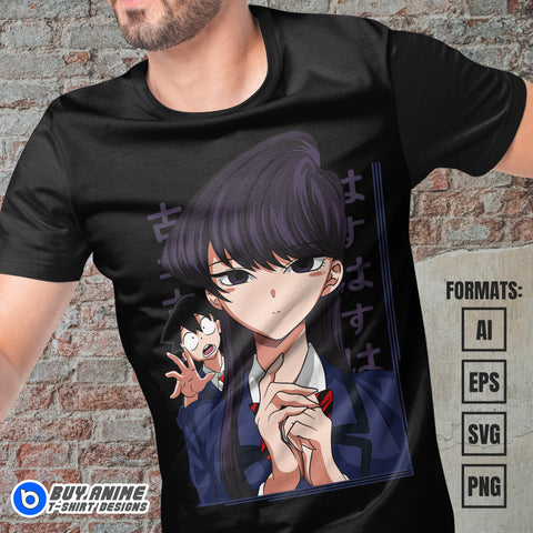 Premium Komi Cant Communicate Anime Vector T-shirt Design Template #2