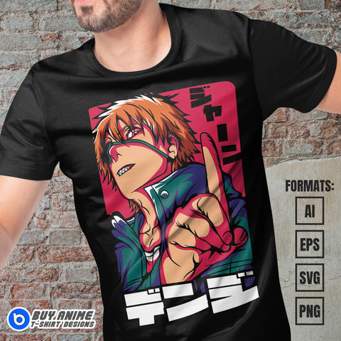 Premium Chainsaw Man Anime Vector T-shirt Design Template #22