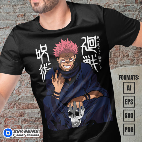 Premium Jujutsu Kaisen Anime Vector T-shirt Design Template #3