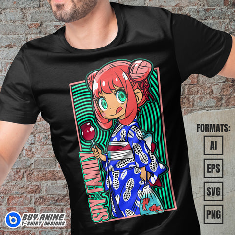Premium Anya Forger Spy x Family Anime Vector T-shirt Design Template #3