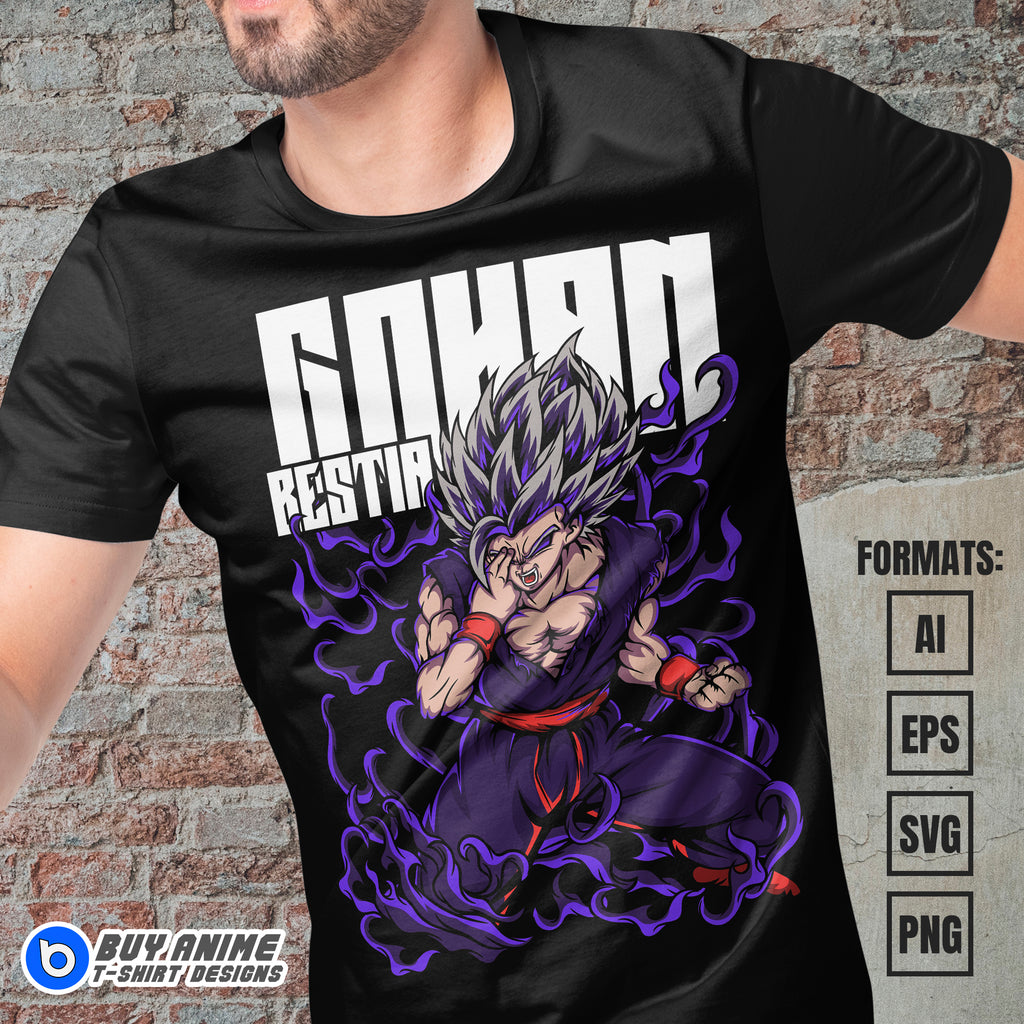 Premium Gohan Beast Dragon Ball Anime Vector T-shirt Design Template #4