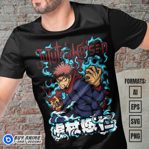  Premium Sukuna Jujutsu Kaisen Anime Vector T-shirt Design Template #2