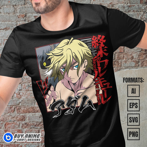 Premium Adam Record Of Ragnarok Anime Vector T-shirt Design Template