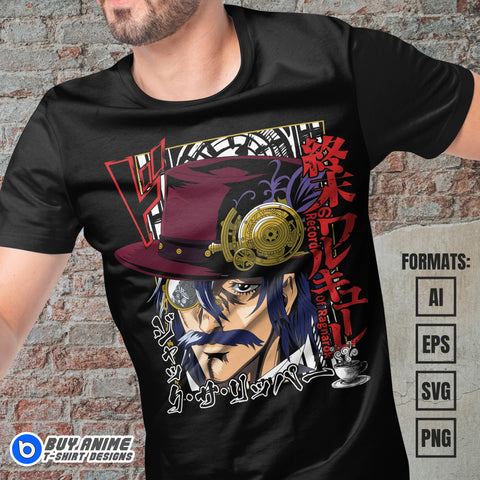 Premium Jack The Ripper Record Of Ragnarok Anime Vector T-shirt Design Template