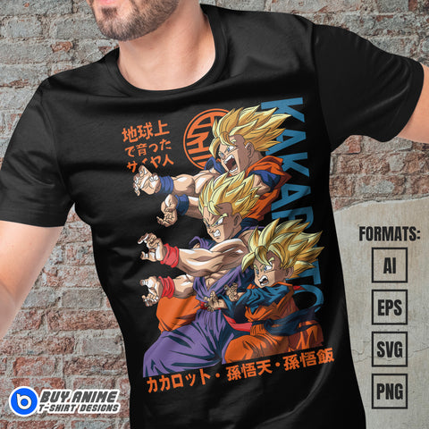 Premium Dragon Ball Anime Vector T-shirt Design Template #14