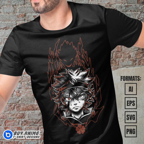 Premium Asta Black Clover Anime Vector T-shirt Design Template #11