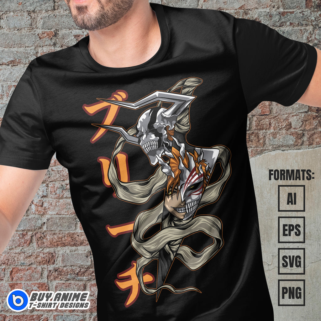 Premium Bleach Anime Vector T-shirt Design Template #4