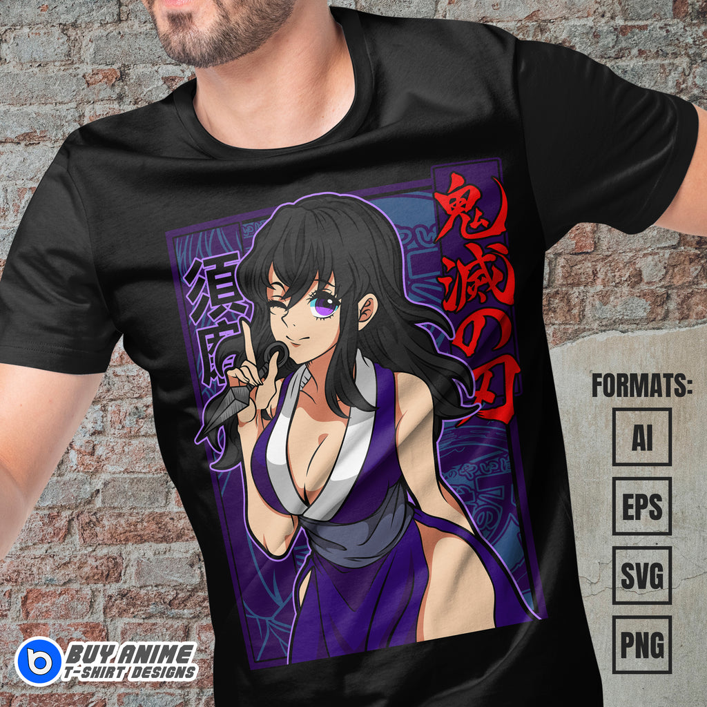 Premium Suma Demon Slayer Anime Vector Tshirt Design Template