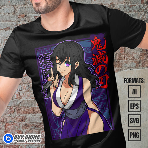 Premium Suma Demon Slayer Anime Vector T-shirt Design Template