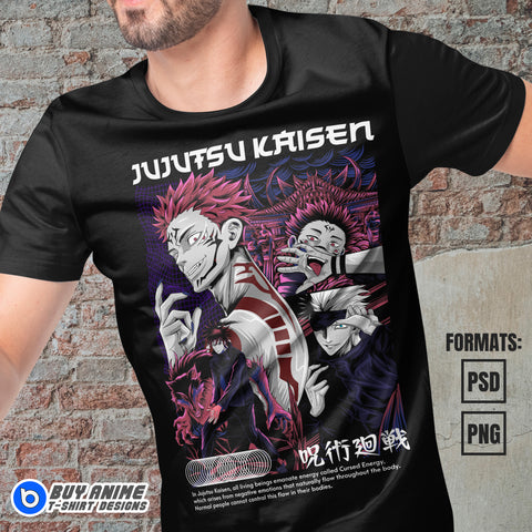 Premium Jujutsu Kaisen Anime Vector T-shirt Design Template #6