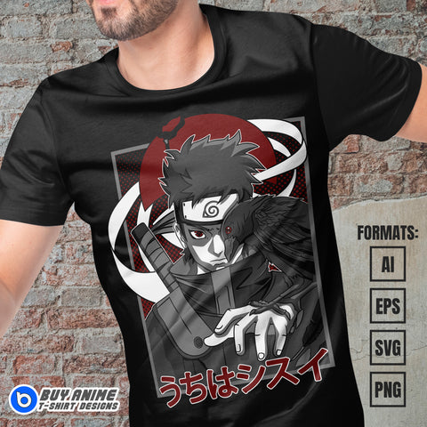 Premium Shisui Uchiha Naruto Anime Vector T-shirt Design Template