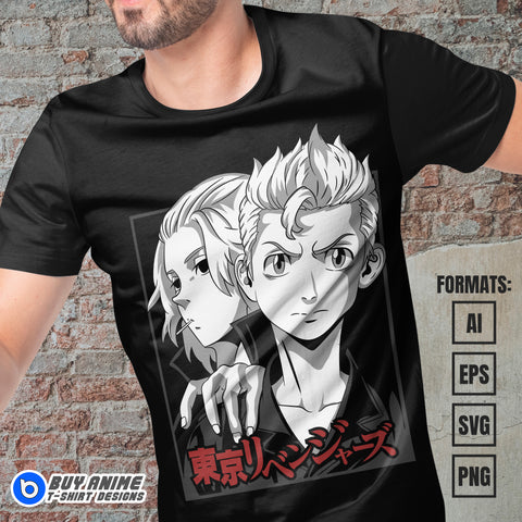 Premium Tokyo Revengers Anime Vector T-shirt Design Template #7