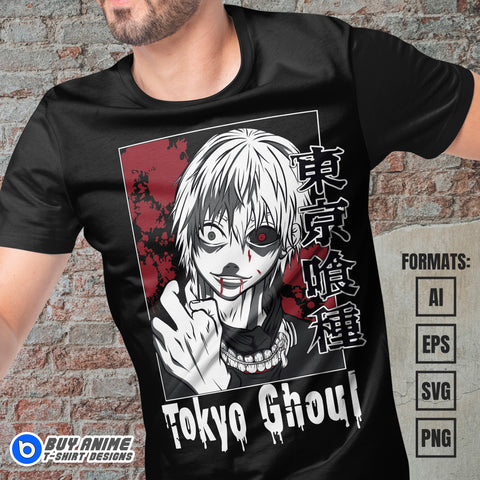 Premium Tokyo Ghoul Anime Vector T-shirt Design Template #3