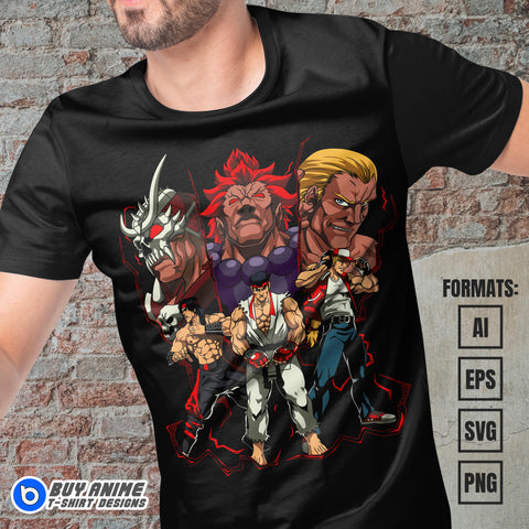 Premium Arcade Fighters Vector T-shirt Design Template