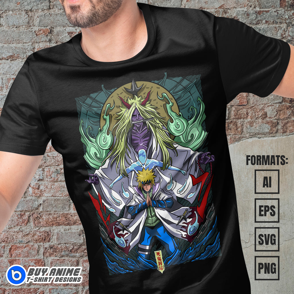 Premium Minato Naruto Anime Vector T-shirt Design Template #2