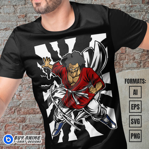 Premium Mr Satan Dragon Ball Anime Vector T-shirt Design Template