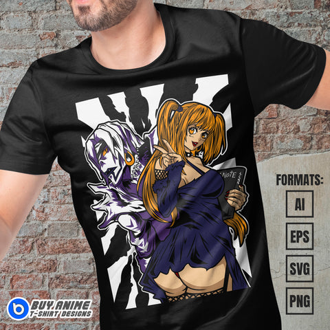 Premium Misa Amane Death Note Anime Vector T-shirt Design Template