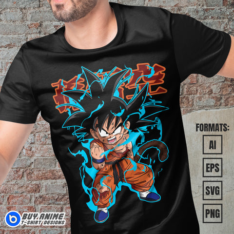 Premium Goku Kid Dragon Ball Z Anime Vector T-shirt Design Template #2
