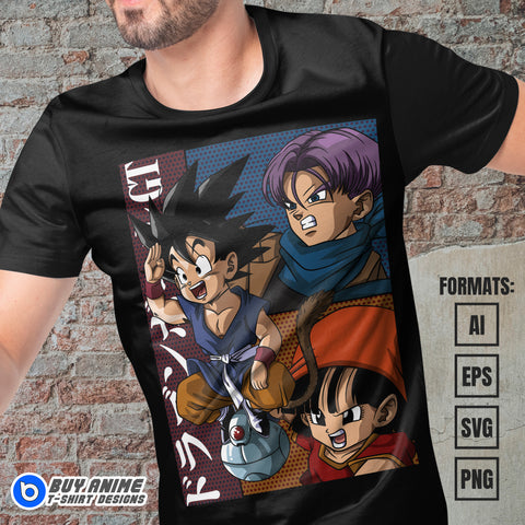 Premium Dragon Ball GT Anime Vector T-shirt Design Template