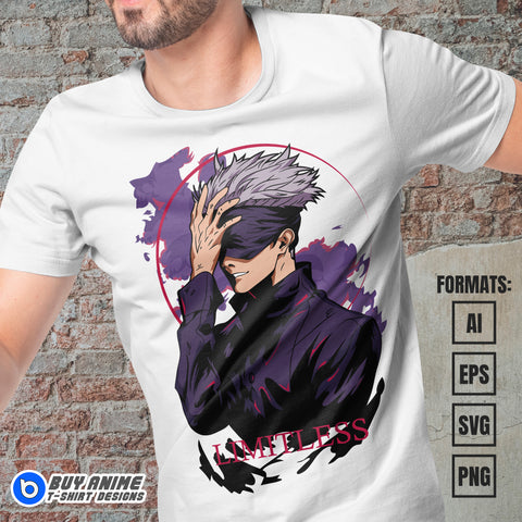 Premium Jujutsu Kaisen Anime Vector T-shirt Design Template #25