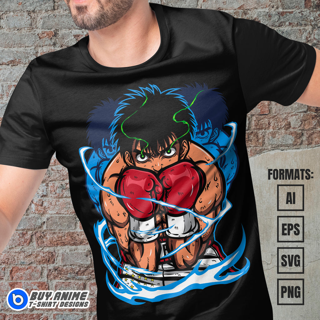 Premium Ippo Makunouchi Hajime No Ippo Anime Vector T-shirt Design Template #2