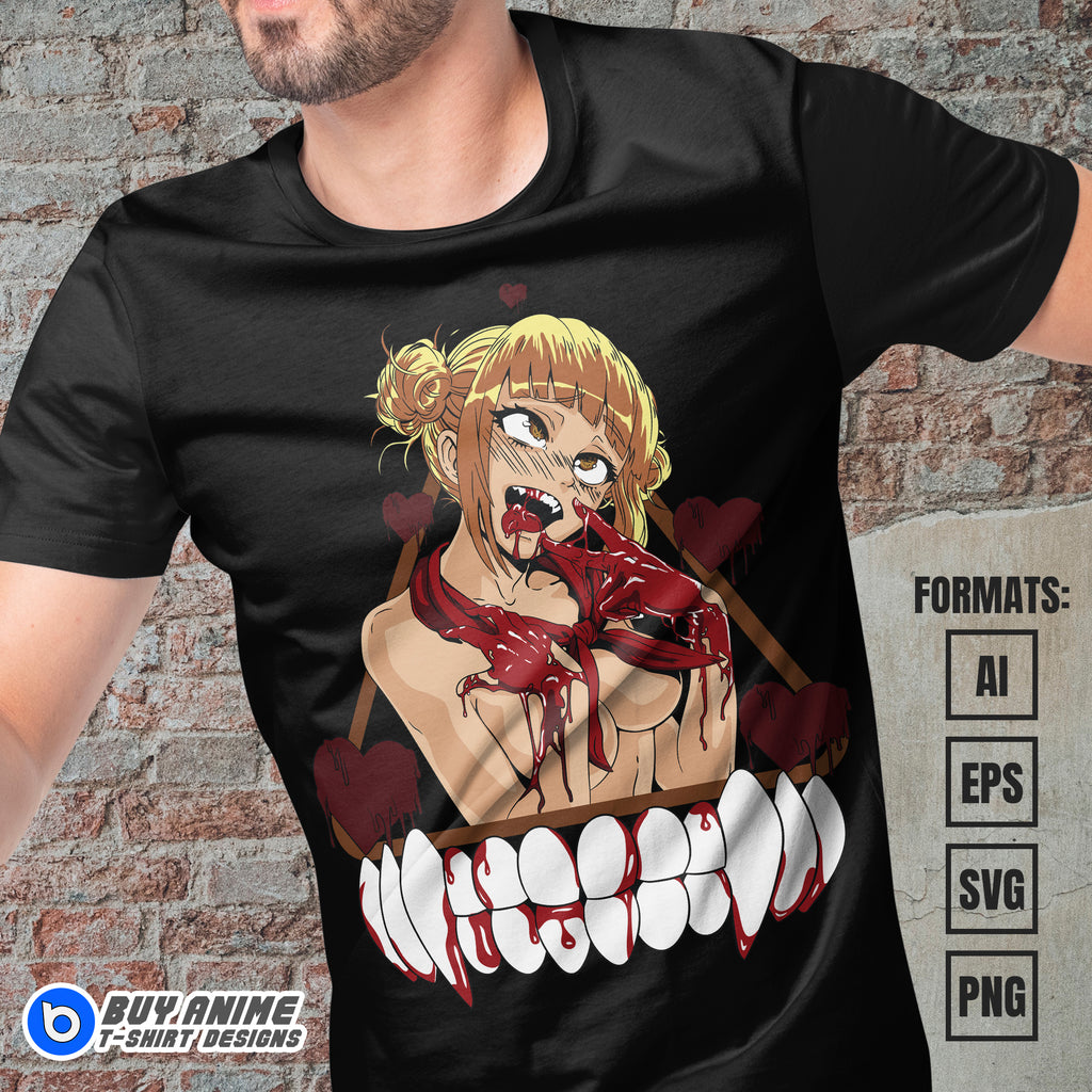 Premium Himiko Toga My Hero Academia Anime Vector T-shirt Design Template #4