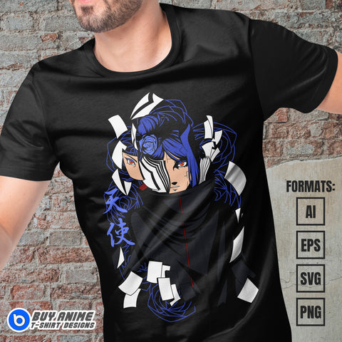 Premium Konan Naruto Anime Vector T-shirt Design Template