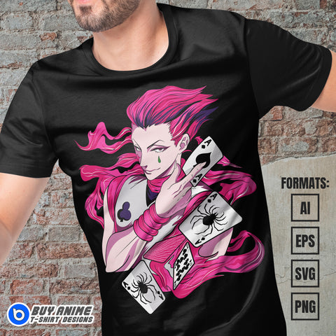 Premium Hisoka Hunter x Hunter Anime Vector T-shirt Design Template #4