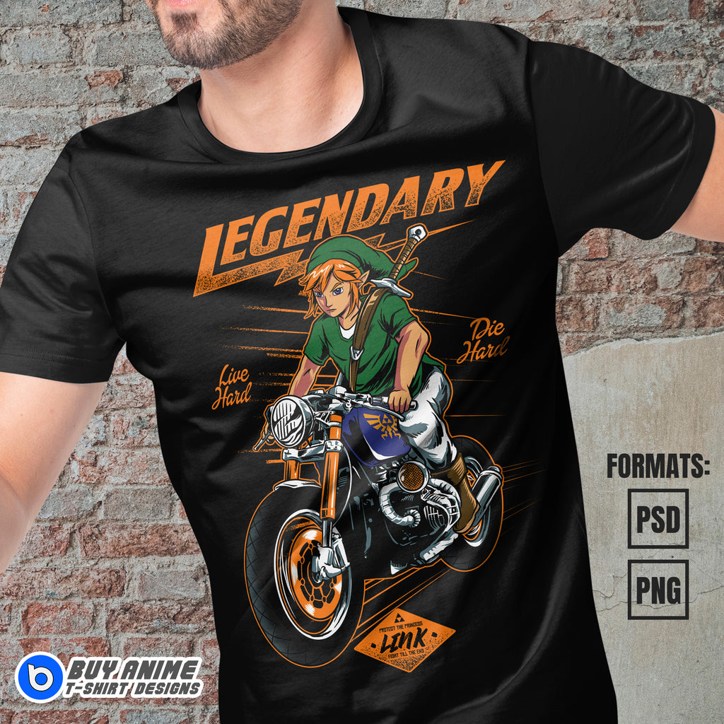 Premium Link Zelda Vector T-shirt Design Template