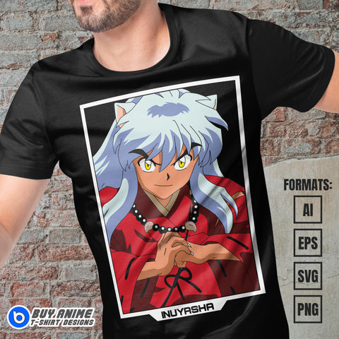 Premium Inuyasha Anime Vector T-shirt Design Template #3
