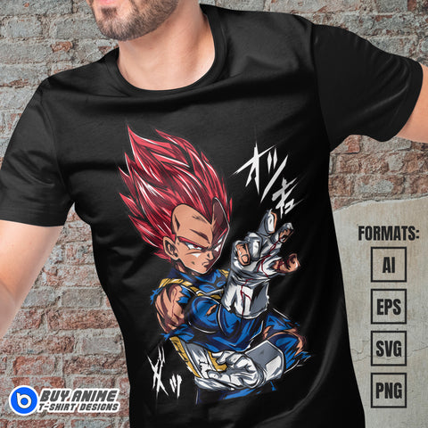 Premium Vegeta SSG Dragon Ball Anime Vector T-shirt Design Template