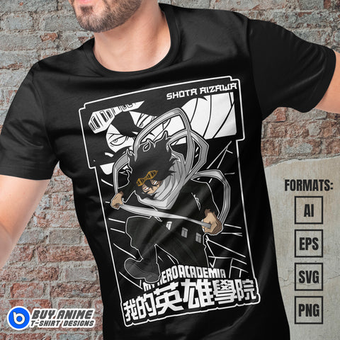 Premium Shota Aizawa My Hero Academia Vector T-shirt Design Template