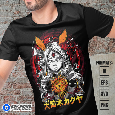 Premium Kaguya Otsutsuki Naruto Anime Vector T-shirt Design Template