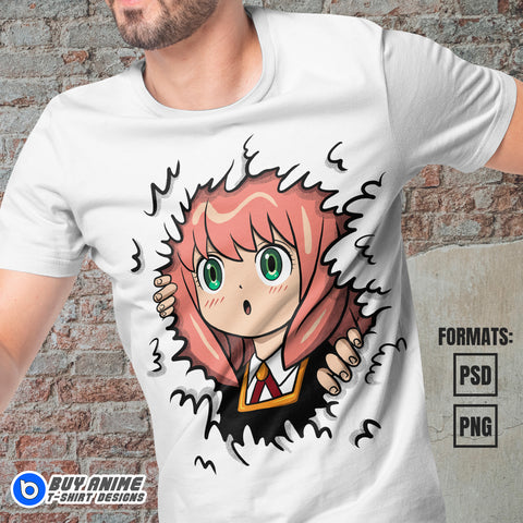 Premium Anya Forger Spy x Family Anime Vector T-shirt Design Template #5