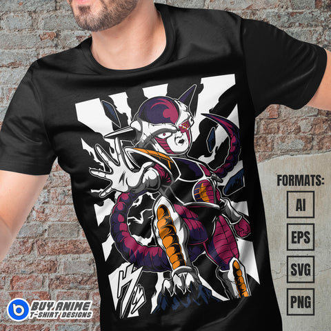 Premium Frieza Dragon Ball Anime Vector T-shirt Design Template #8