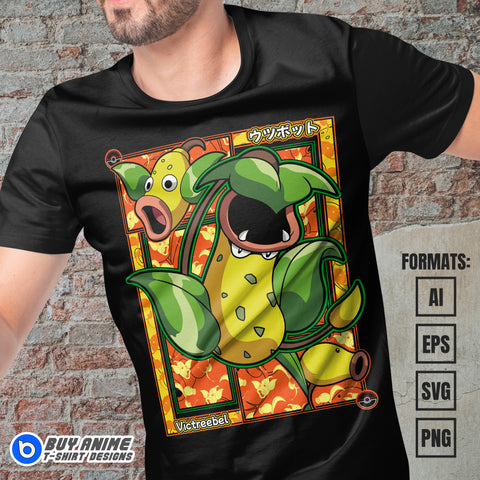 Premium Victreebel Pokemon Anime Vector T-shirt Design Template