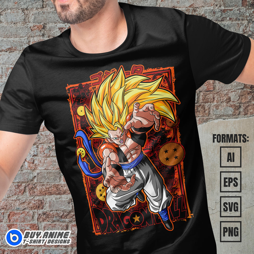 Premium Gogeta Dragon Ball Vector T-shirt Design Template #2