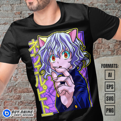 Premium Neferpitou Hunter x Hunter Anime Vector T-shirt Design Template #2