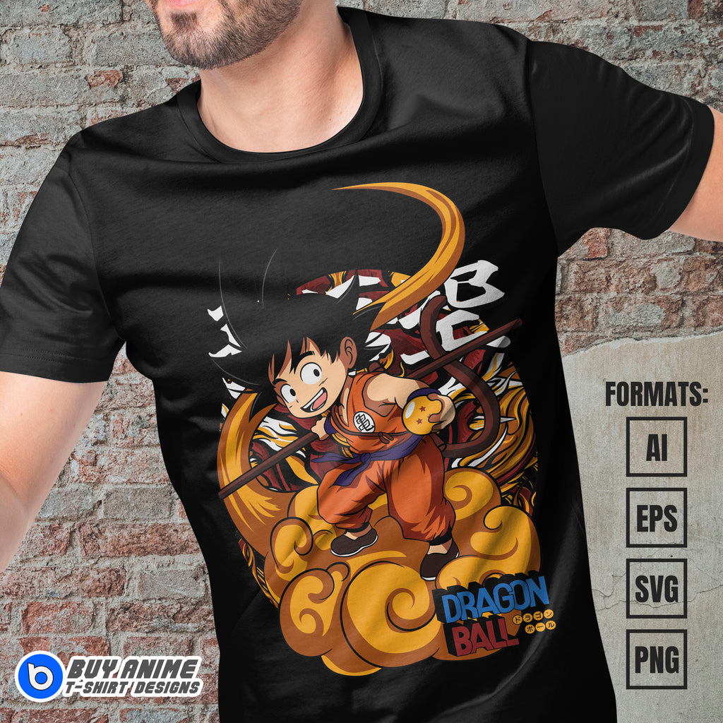 Premium Goku Kid Dragon Ball Z Anime Vector T-shirt Design Template #3