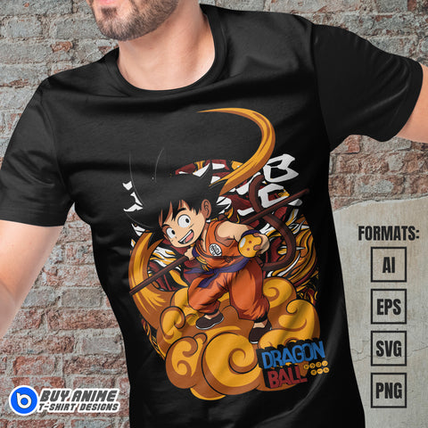 Premium Goku Kid Dragon Ball Z Anime Vector T-shirt Design Template #3