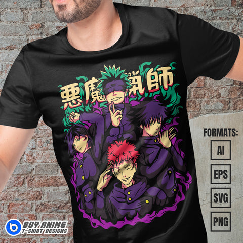 Premium Jujutsu Kaisen Anime Vector T-shirt Design Template #28