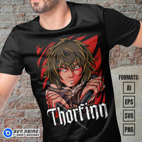 Premium Thorfinn Anime Vector T-shirt Design Template