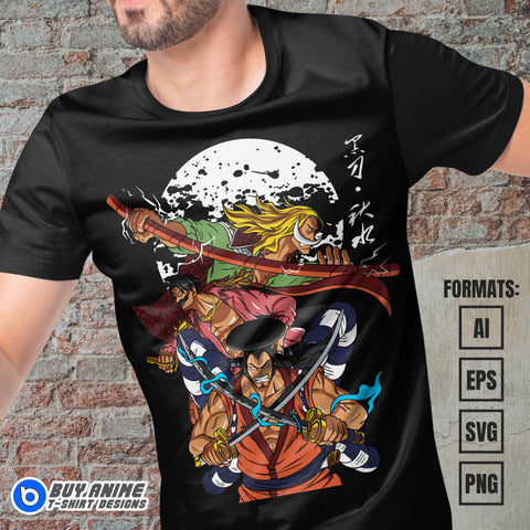 Premium One Piece Anime Vector T-shirt Design Template #19