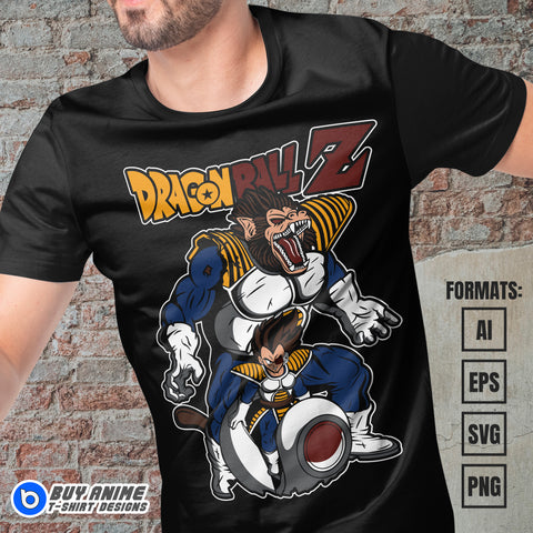 Premium Vegeta Dragon Ball Anime Vector T-shirt Design Template #5